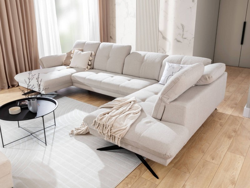 Prawostronny Narożnik MARBELLA XL Modułowy OBL+2,5+OP MINI na Wysokich Nóżkach do Salonu