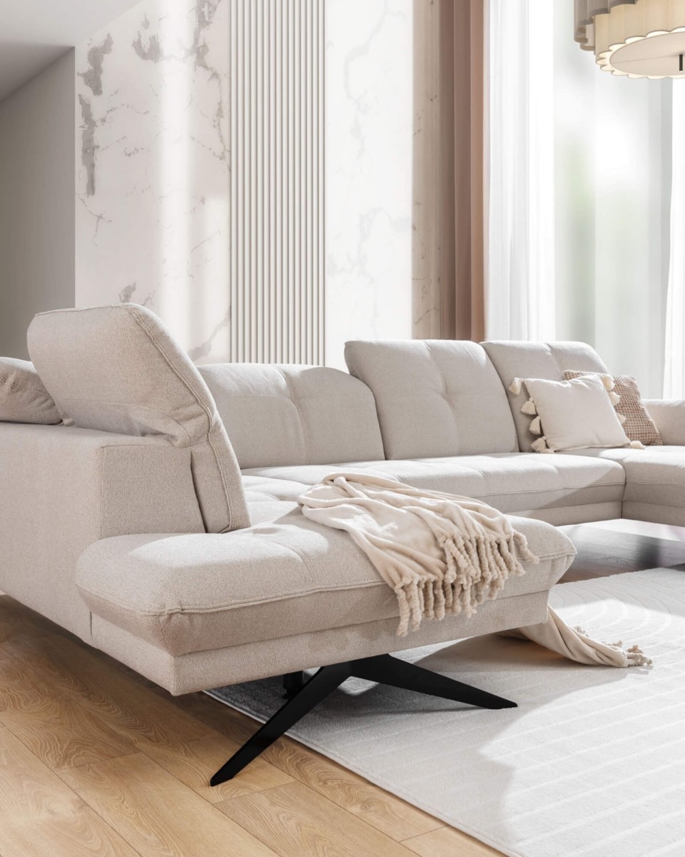 Zdjęcie Prezentujące Czarne Nóżki B Narożnika MARBELLA XL OBL+2,5+OP MINI w Salonie