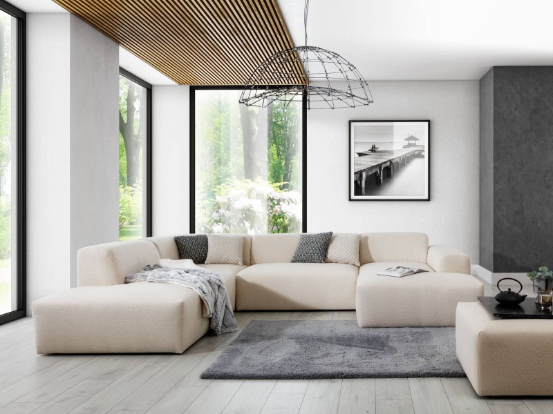 Narożnik ZEUS U Modułowy 327 cm OL+R+2+OBP Nowoczesny w Salonie