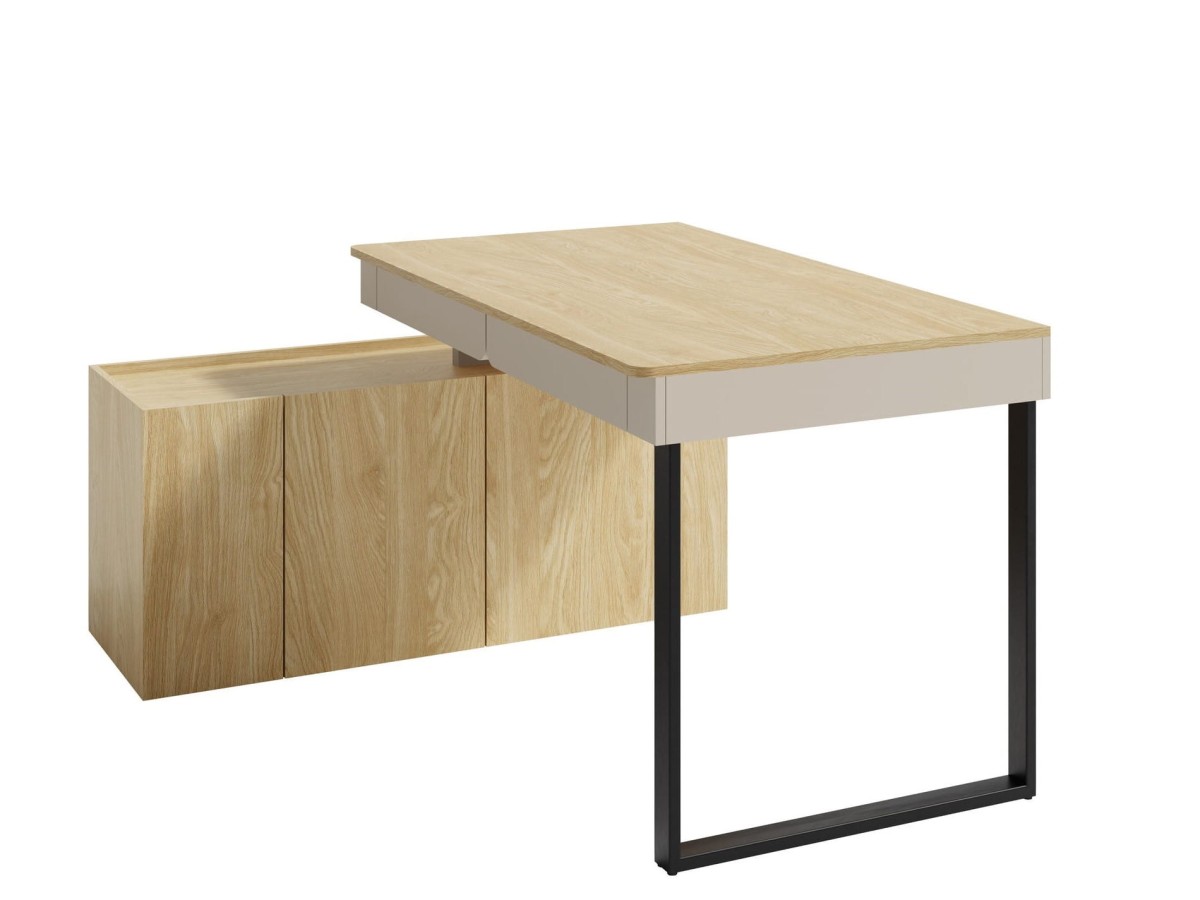 LC10_Bez_Piaskowy_Angle-90 biurko z komodą lewa strona.jpg