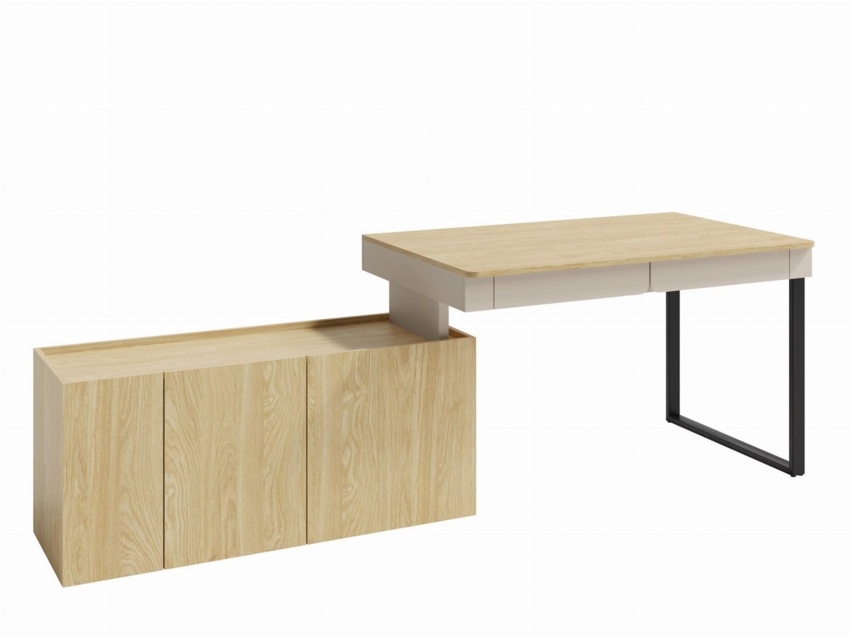 LC10_Bez_Piaskowy_Angle-180 biurko z komodą lewa strona.jpg