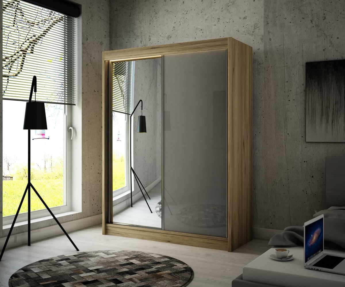 VELIS Dąb Kraft Złoty K003 + lacobel szary.jpg