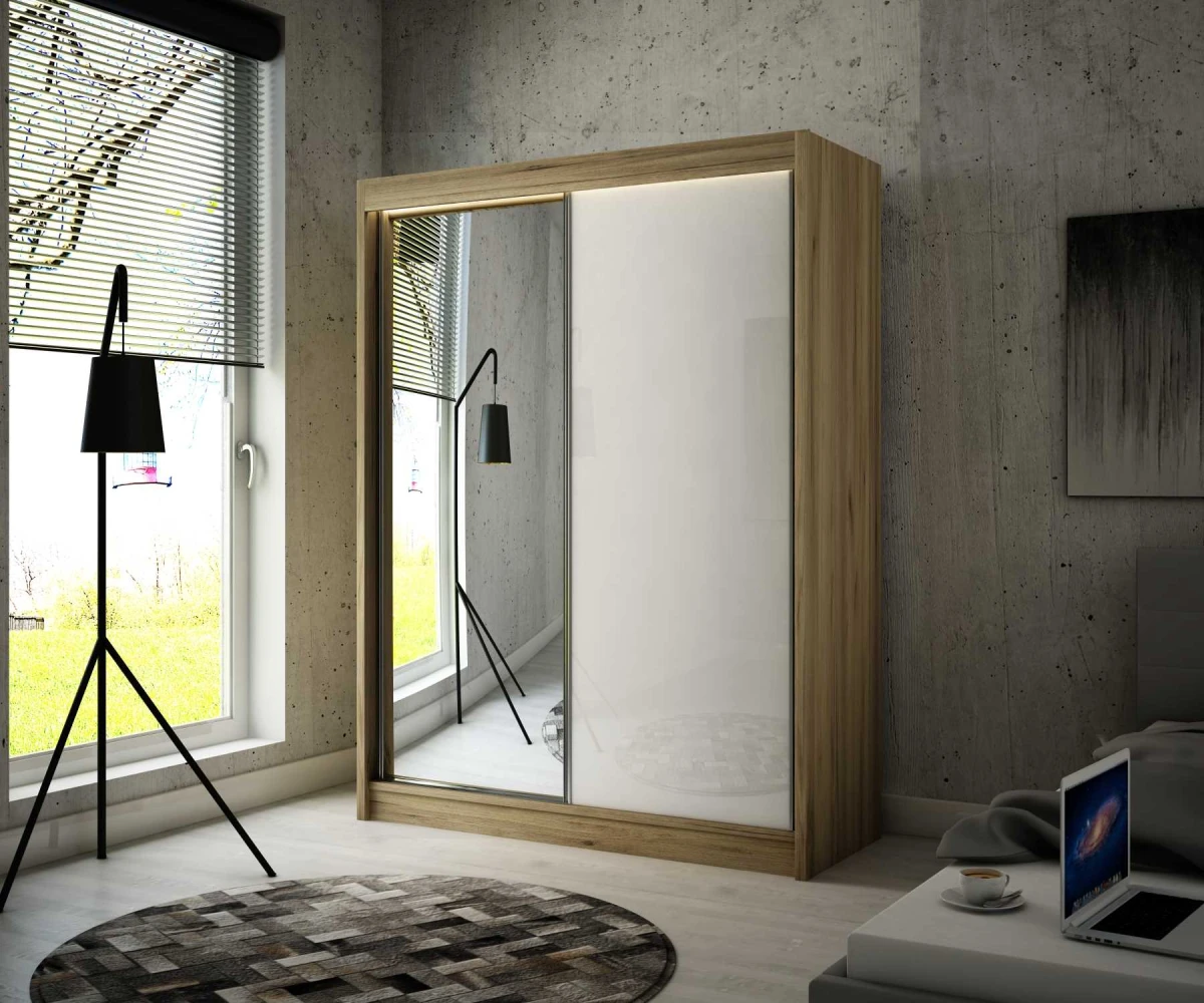 VELIS Dąb Kraft Złoty K003 + lacobel biały.jpg