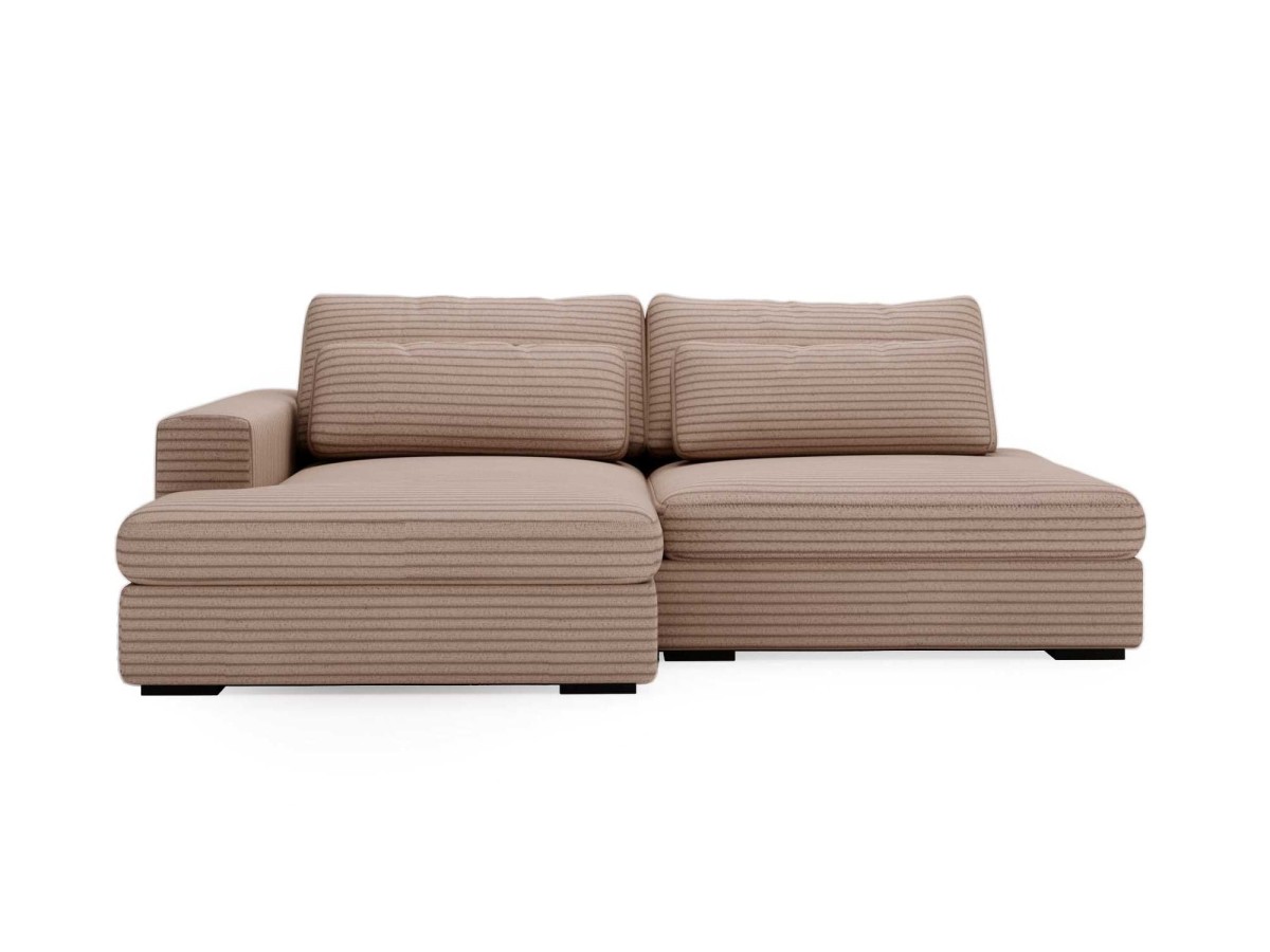 Lewostronny Karmelowy Narożnik LEIDA Rozkładany Funkcja Spania