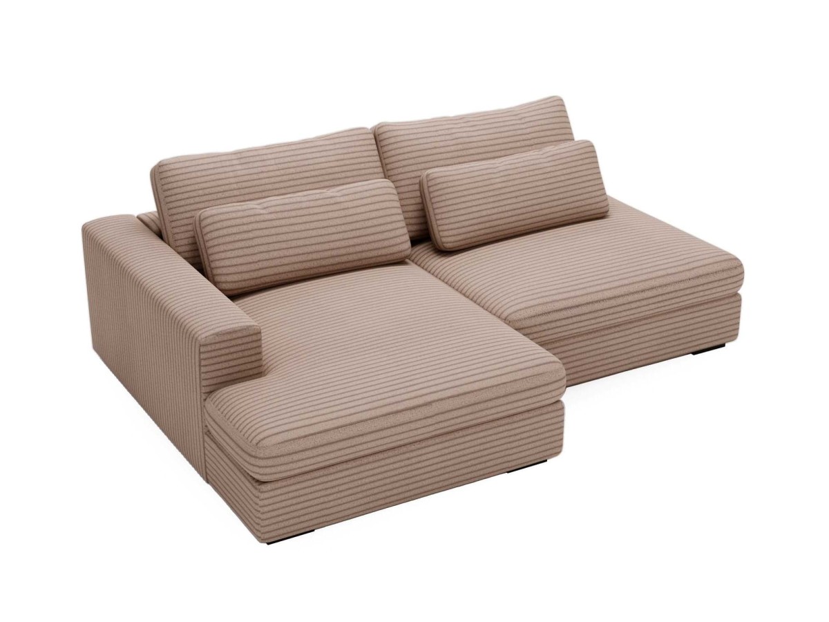 Lewostronny Karmelowy Narożnik LEIDA Rozkładany Funkcja Spania widok od góry