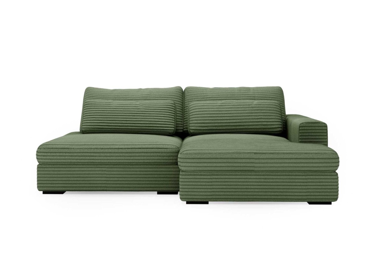 Prawostronny Zielony Narożnik LEIDA Rozkładany Funkcja Spania