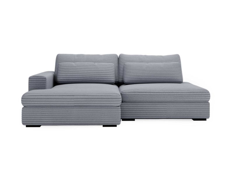 Lewostronny Szaro-Niebieski Narożnik LEIDA Rozkładany Funkcja Spania