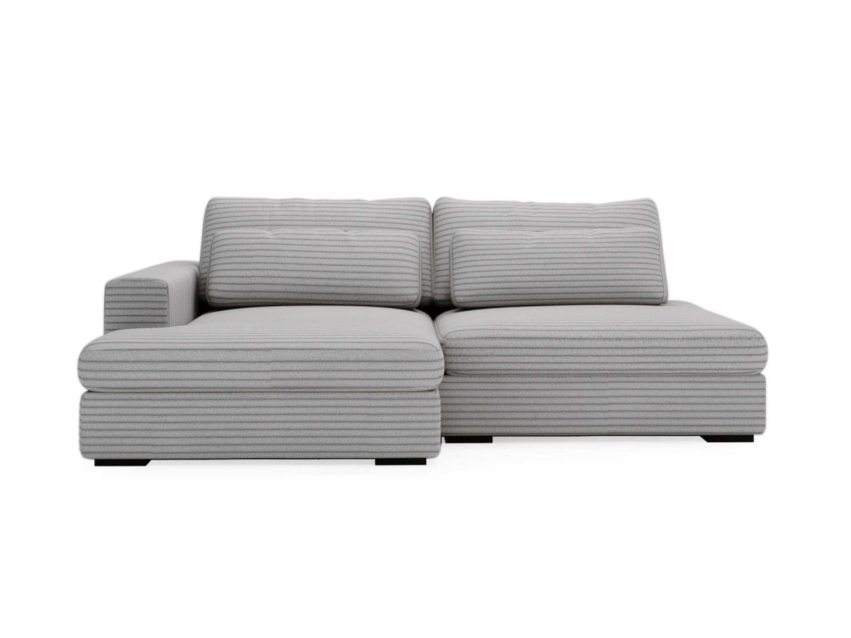 Lewostronny Kremowy Narożnik LEIDA Rozkładany Funkcja Spania