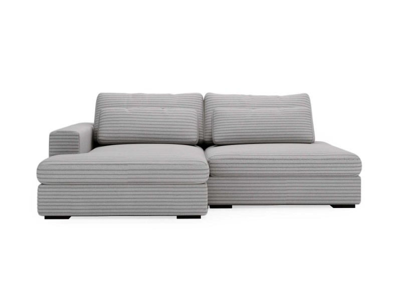 Lewostronny Kremowy Narożnik LEIDA Rozkładany Funkcja Spania