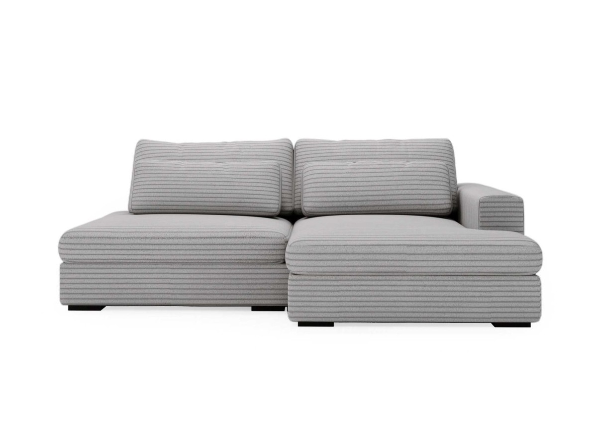 Prawostronny Kremowy Narożnik LEIDA Rozkładany Funkcja Spania