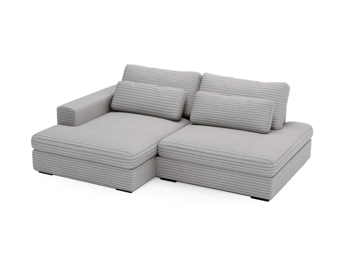 Rozkładany Narożnik Lewostronny Kremowy LEIDA Funkcja Spania