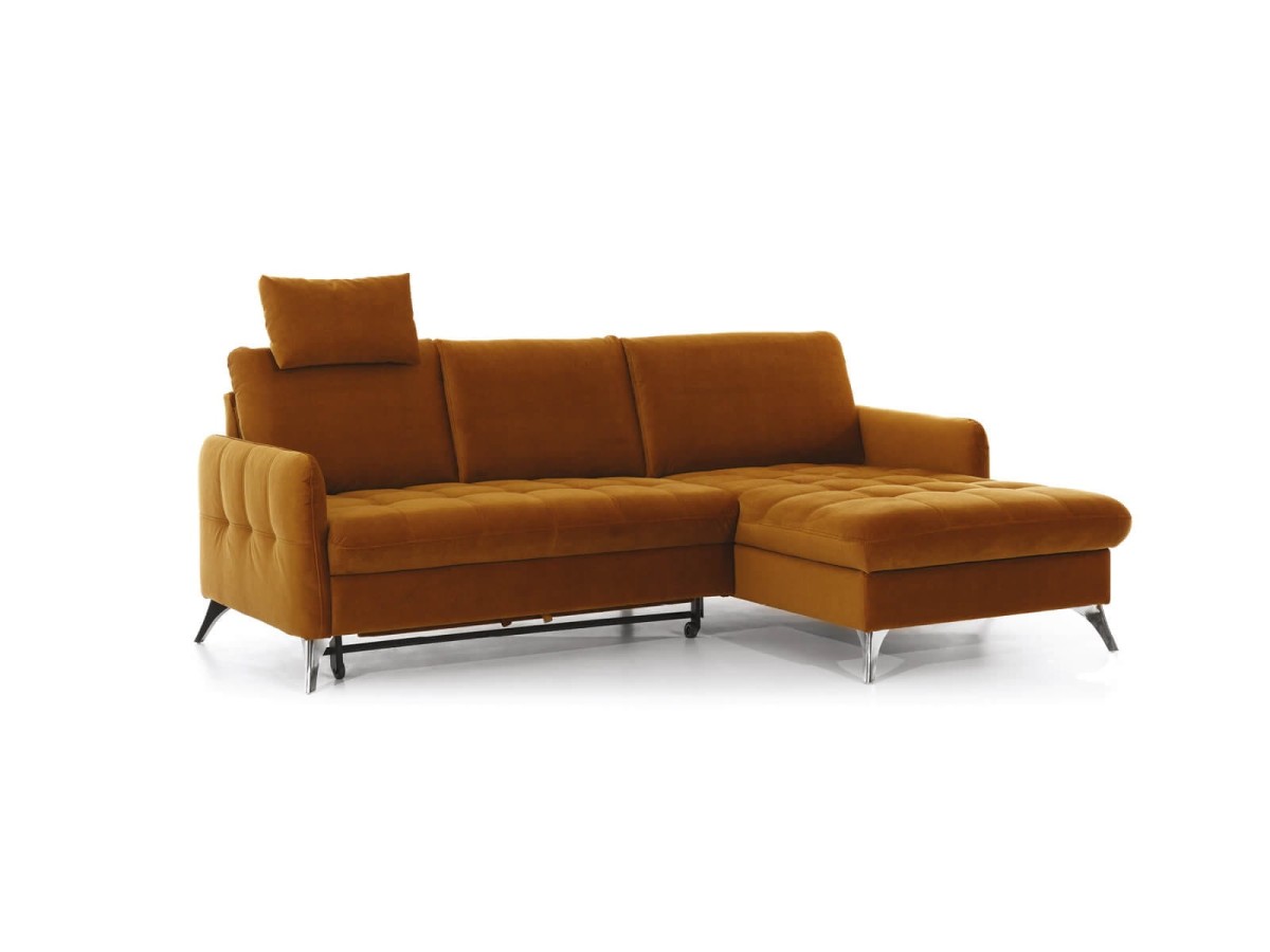 Lewostronny Nowoczesny Narożnik 255 cm LUKKA 6 z Funkcją Spania