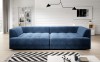 TIGA Big Sofa Tkanina Riviera 79 Niebieska Granatowa Jungle 37 Botanical 80 Nowoczesna Poduszki Elektryczna Regulacja Głębokości Siedziska Funkcja Spania Duża Do Salonu Pokoju 125 x 237
