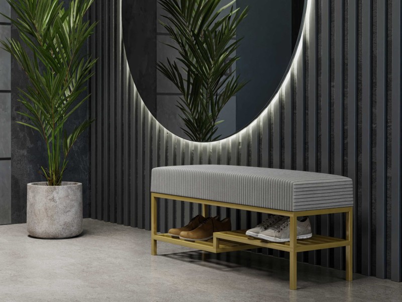 ŁAWKA Z PÓŁKĄ ARANŻACJA SZARY NÓŻKI ZŁOTY.jpg