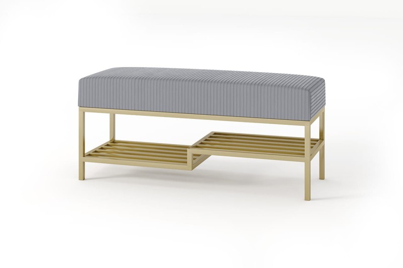 ŁAWKA Z PÓŁKĄ SZARY NÓŻKI ZŁOTY.jpg