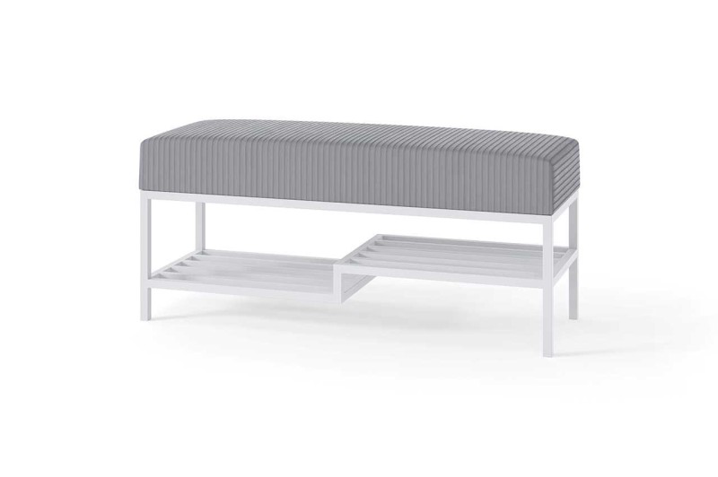 ŁAWKA Z PÓŁKĄ SZARY NÓŻKI BIAŁY.jpg