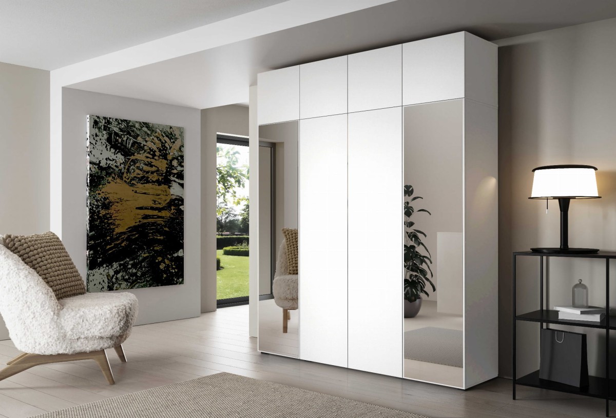 szafa 2m nadstawka front gładki biala lustro aranżacja.jpg