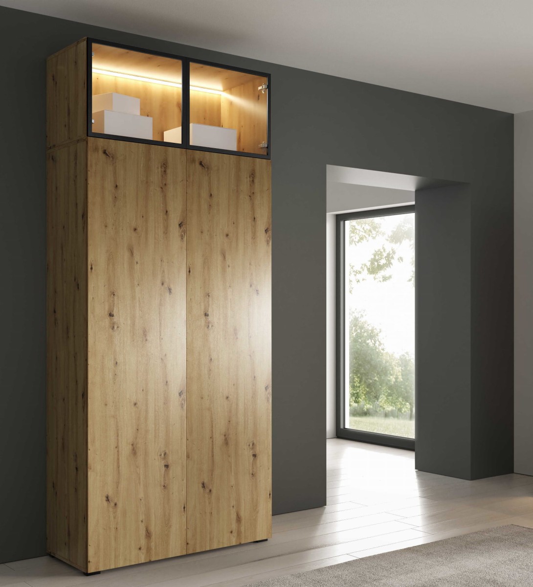 szafa 1 m artisan + szklo czarna ramka nadstawka aranżacja — 100.jpg