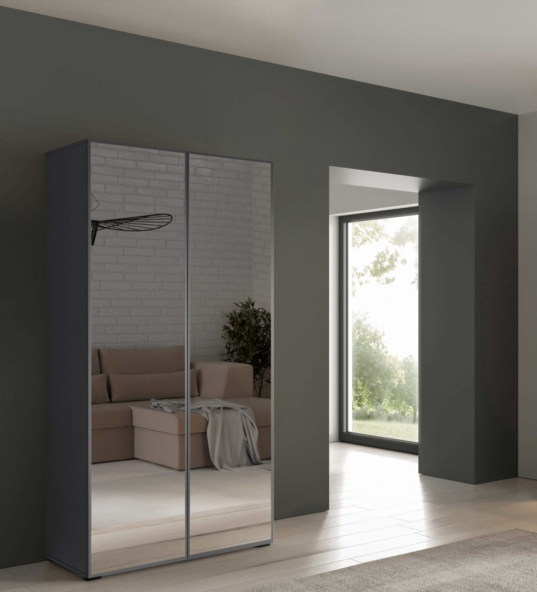 szafa 1m front gladki antracyt dwa lustra aranżacja — 100.jpg