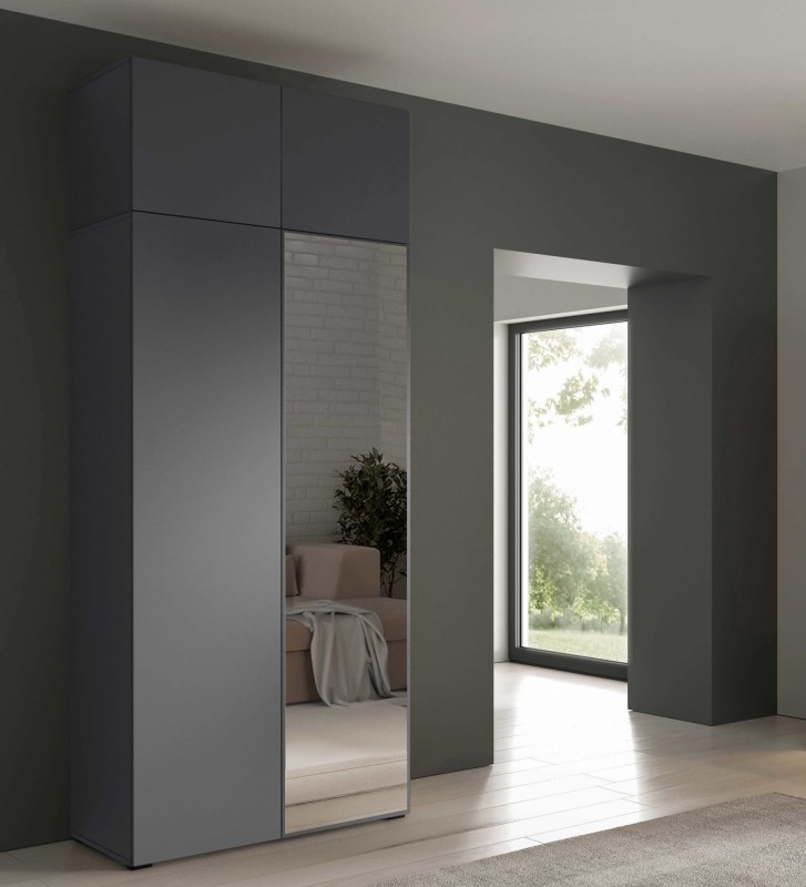 szafa 1m z nadstawka front antracyt jedno lustro aranżacja — 100.jpg