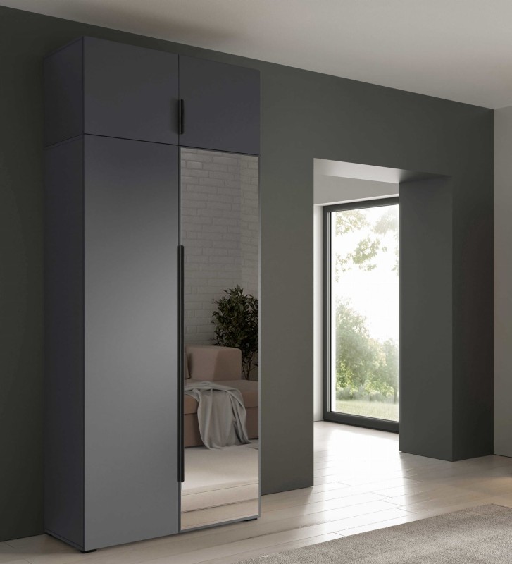 szafa 1m z nadstawka front antracyt jedno lustro uchwyty aranżacja — 100.jpg