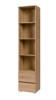 Regał COSMO C01 Słupek Wąski Szerokość 45 cm Wysoki 204 cm Półki 2-Szuflady Dąb Riviera Do Pokoju Dziecka Salonu Gabinetu Biura Młodzieżowy Uniwersalny
