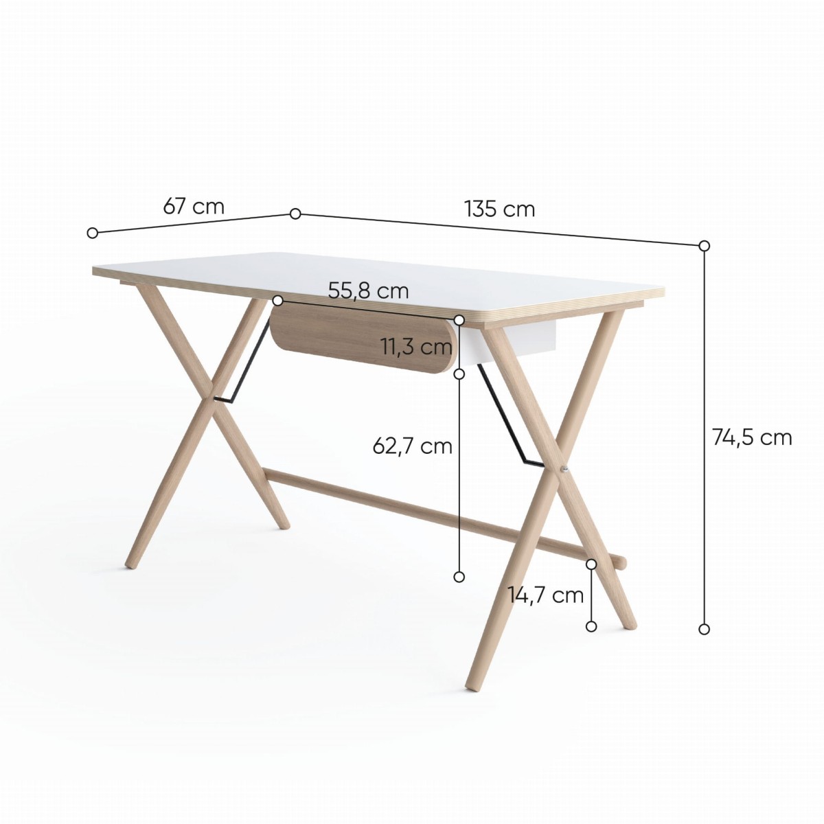 MW1BID_BIURKO BIAŁY DĄB JASNY SMUKŁE NOGI SZUFLADA WYMIARY.jpg