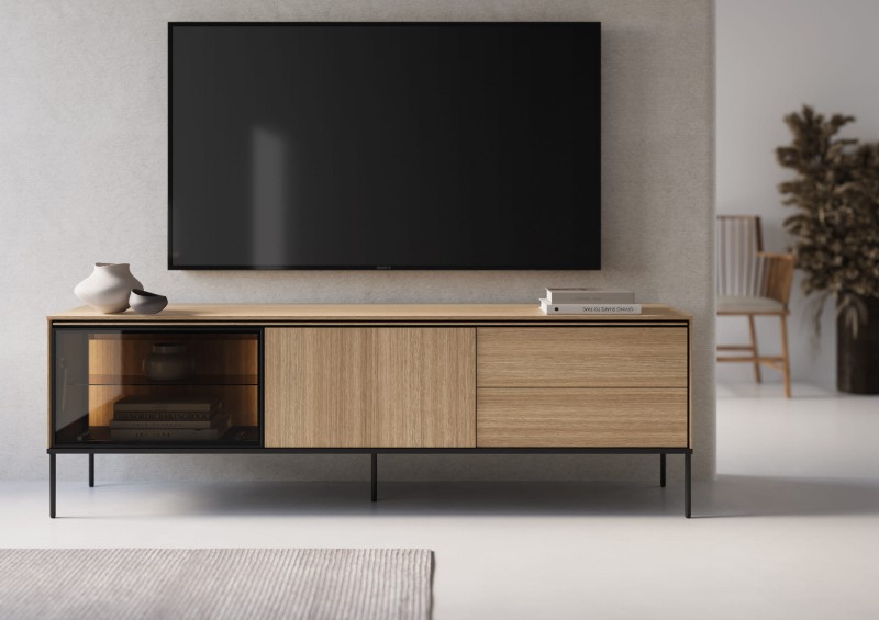 VI8DL_SZAFKA RTV 1D1W2S METALOWE WYSOKIE NÓŻKI OŚWIETLENIE ARANŻACJA.jpg