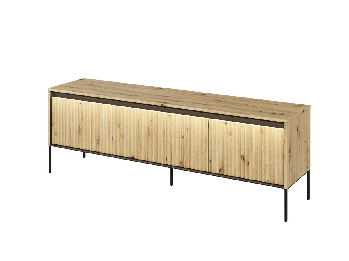 TR5DAC-V2_02 SZAFKA RTV TREND DĄB ARTISAN CZARNY ZEWNĄTRZ OŚWIETLENIE LED.png
