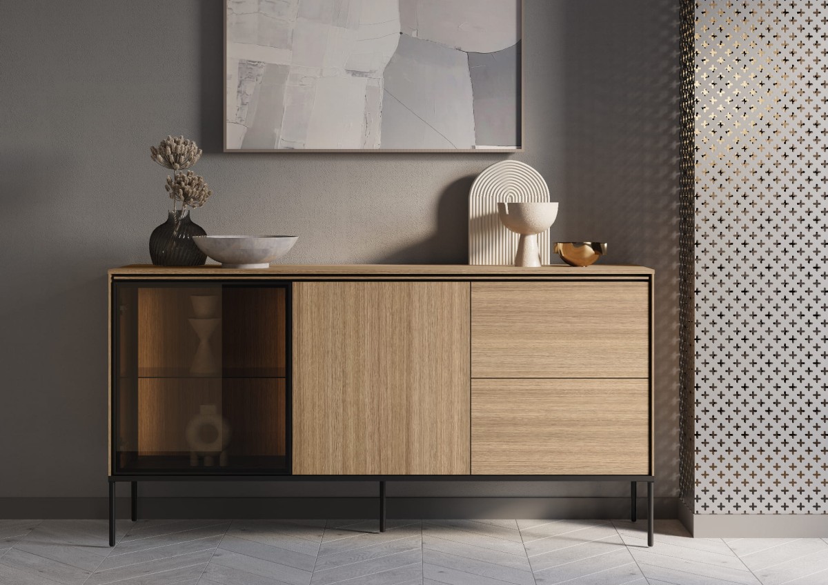 VI5DL_01a KOMODA 1D1W2S WITRYNA METALOWE WYSOKIE NÓŻKI OŚWIETLENIE ARANŻACJA.jpg