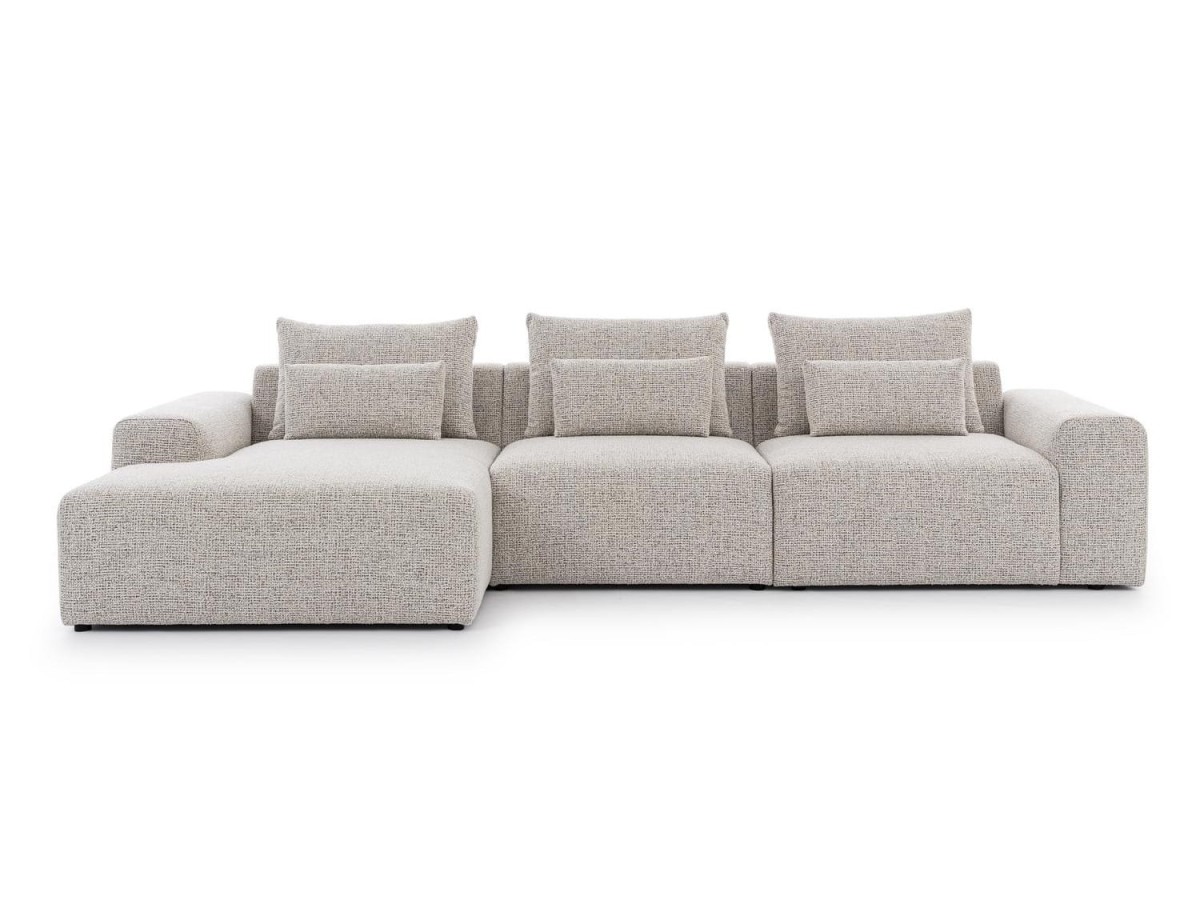 Narożnik Lewostronny BASTIA S Modułowy OBL+1,5+1,5BP 338 cm na Białym Tle