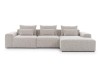 Narożnik Prawostronny BASTIA S Modułowy OBL+1,5+1,5BP 338 cm na Białym Tle