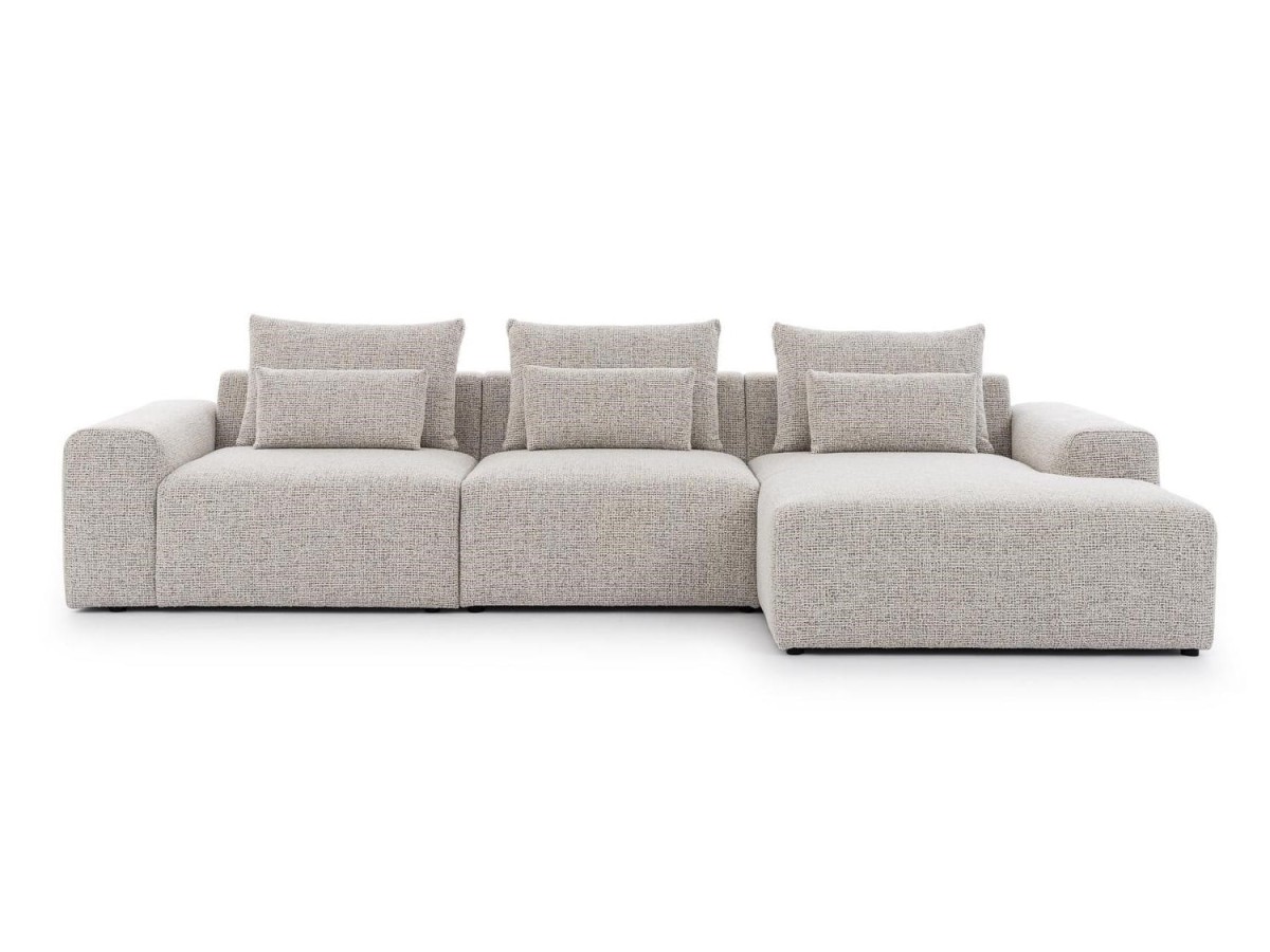 Narożnik Prawostronny BASTIA S Modułowy OBL+1,5+1,5BP 338 cm na Białym Tle