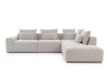 Prawostronny Narożnik BASTIA L 318 cm Modułowy 1,5BL+1,5+R+1,5KP+PUFA na Białym Tle