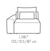 Element 1,5 BL BASTIA 123 cm Moduł Budujący Narożnik