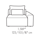Element 1,5 BP BASTIA 123 cm Moduł Budujący Narożnik