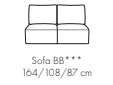 Zdjęcie Wymiarów Sofa BB DIONIZOS 164 cm