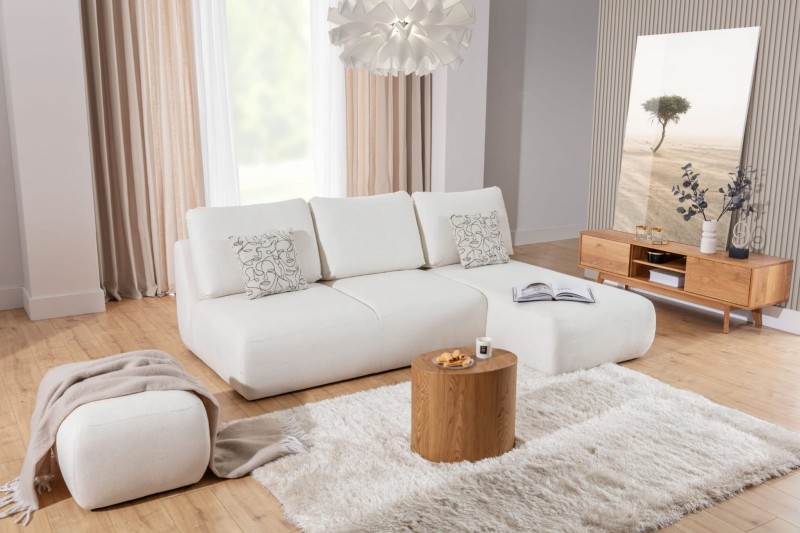 Wygodna Sofa oraz Pufa DIONIZOS do Salonu