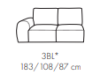Element 3 BL DIONIZOS 183 cm Moduł Budujący Narożnik