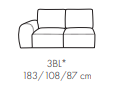 Element 3 BL DIONIZOS 183 cm Moduł Budujący Narożnik